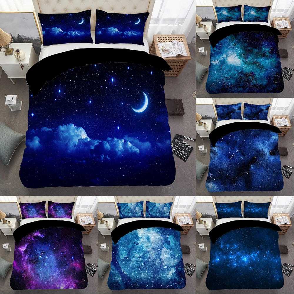 

Outer Space Pattern 2/3pc 3d Galaxy Bedding Sets Luxury Home Textiles Duvet Cover Set Pillowcase Bedspread Twin Queen King Size