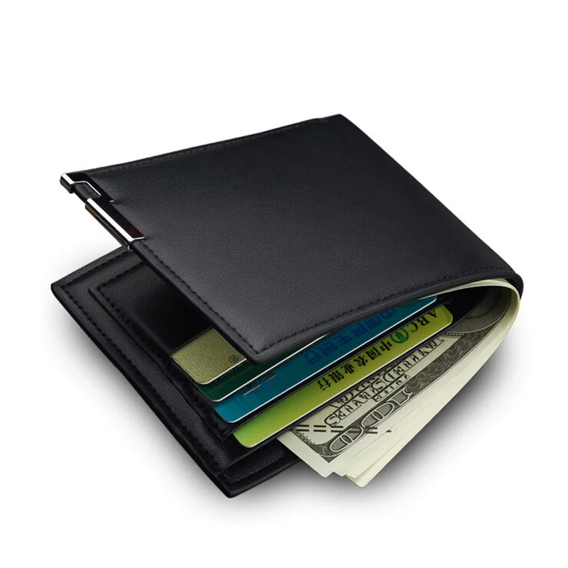 

Luxury Solid Short Horizontal Men's Leather Wallet Slim Vertical Purse For Man Business Credit Card Holder Black Coffee