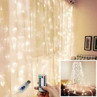 3 м светодиодный висячий гирлянда дистанционного Управление USB Новый год гирлянда Шторы лампа праздничное украшение для дома Спальня окна