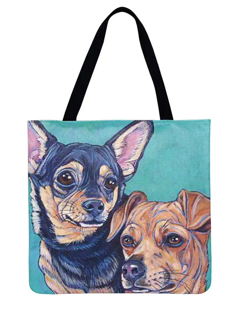 Милая собака акварелью иллюстрация печатная Сумка тоут для женщин Повседневная