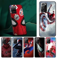 superhero spider man for samsung f22 f32 f42 f52 m12 m62 m1 m02 m60 m31 m40 note 20 10 8 9 pro plus ultra black phone case