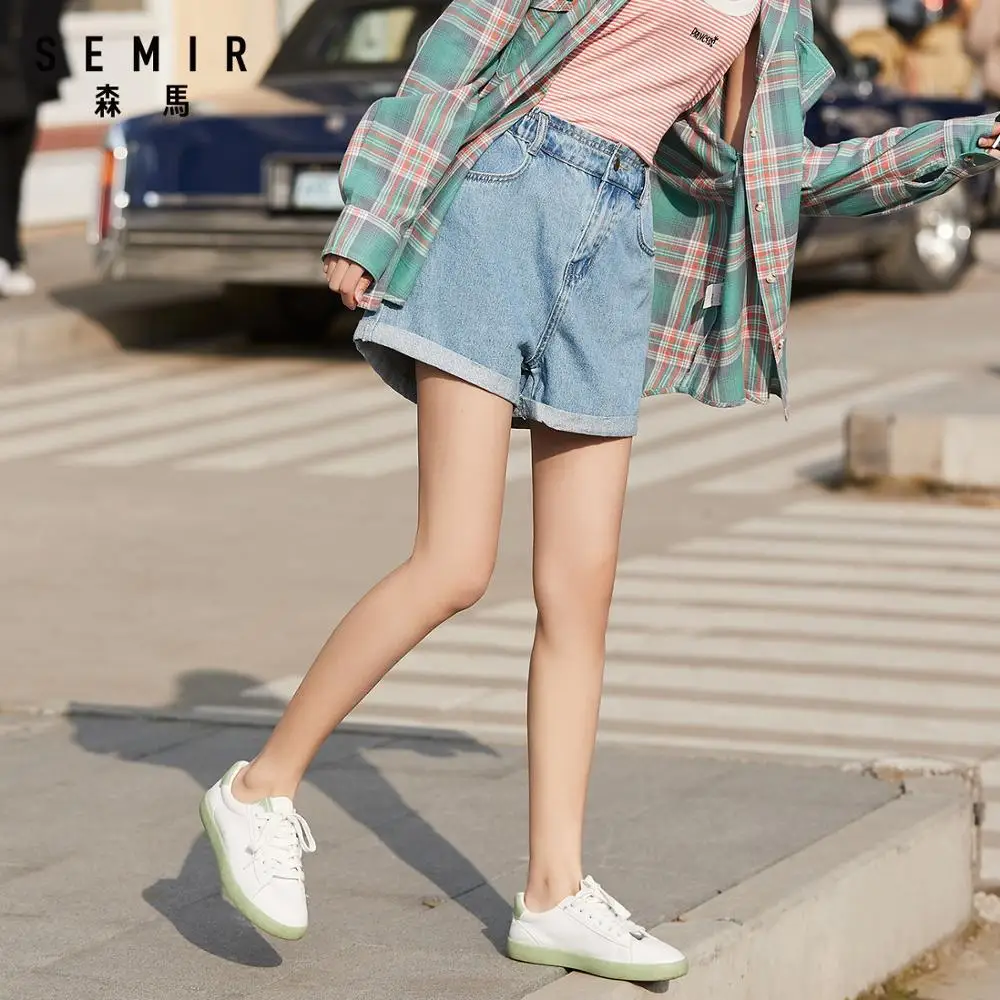Шорты SEMIR женские джинсовые в стиле ретро шикарные модные свободные короткие
