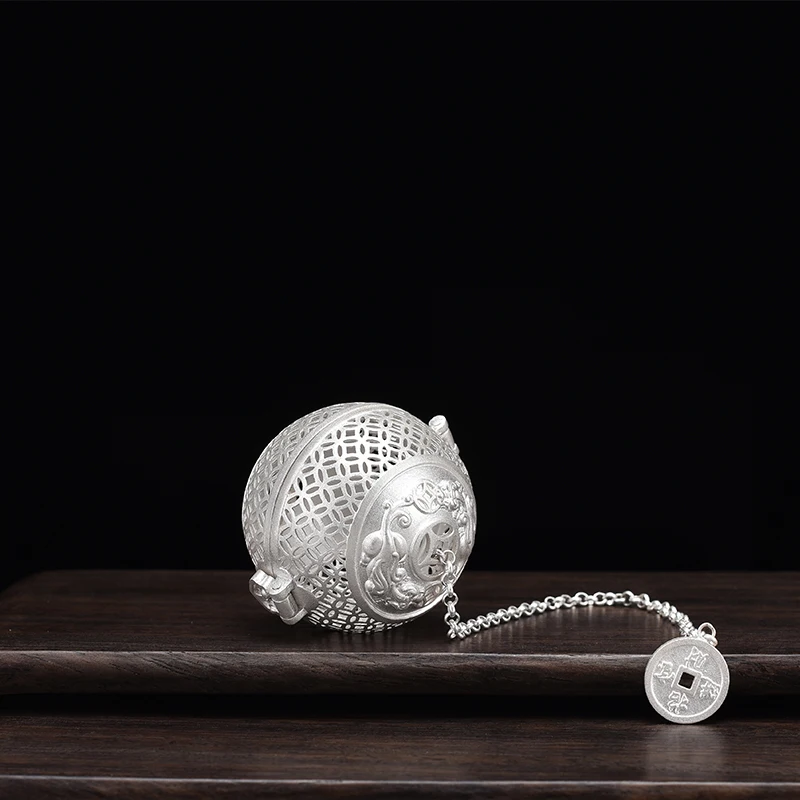 

S999 стерлингового серебра Чай Infuser Сфера Блокировка специй Чай мяч сетчатый фильтр для инфузионного чая Чай фильтр ситечки Кухня инструмент...