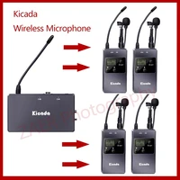 kicada wireless microphone kit transmitter receiver for camera phone pc computer video recording uhf lavalier lapel mic system