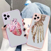 medical human organs heart meridian kidney art phone case for iphone 7 8 plus x xr xs 11 12 pro max hard pc tpu back cover
