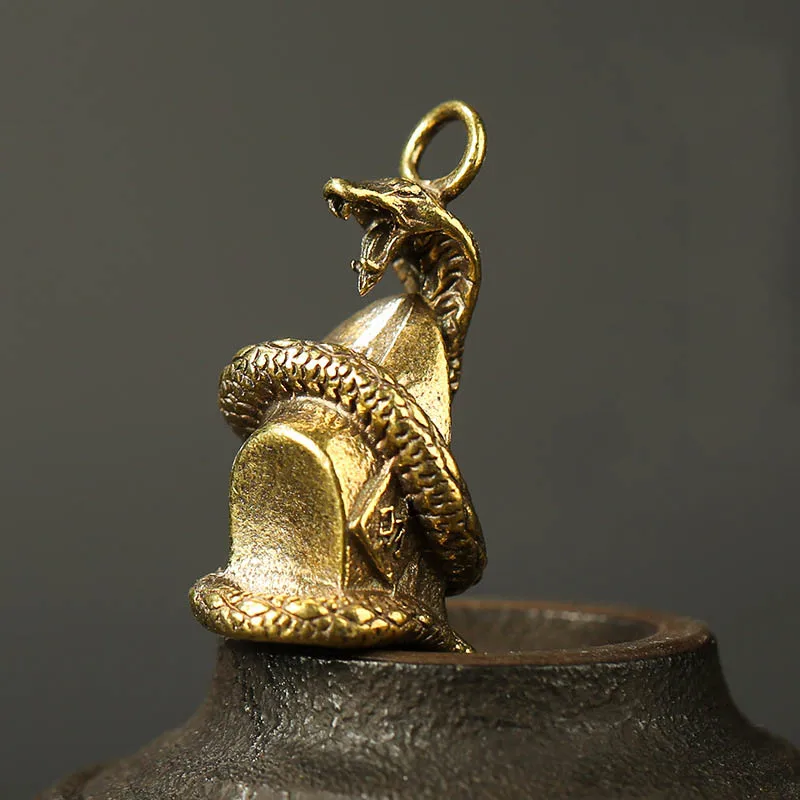 Брелок для автомобиля из чистой меди подвесная подвеска латунный Змеиный слиток