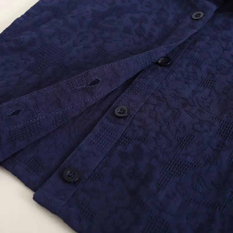 

2020 Women Navy Blue Crochet Lace Fake Collar Adjustable Detachable Half-Shirt Blouse