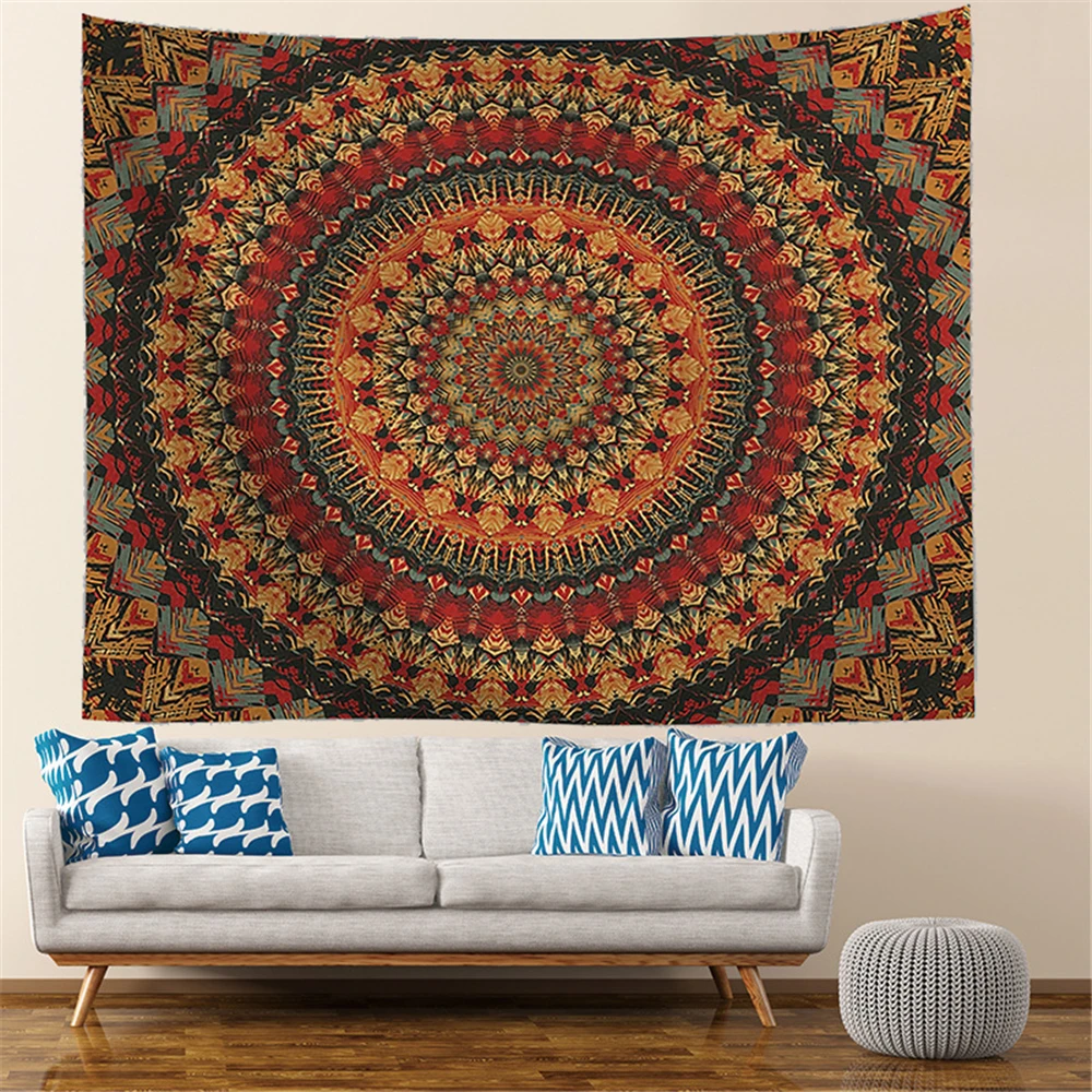 Богемный гобелен с мандалой настенное пляжное полотенце психоделический ковер