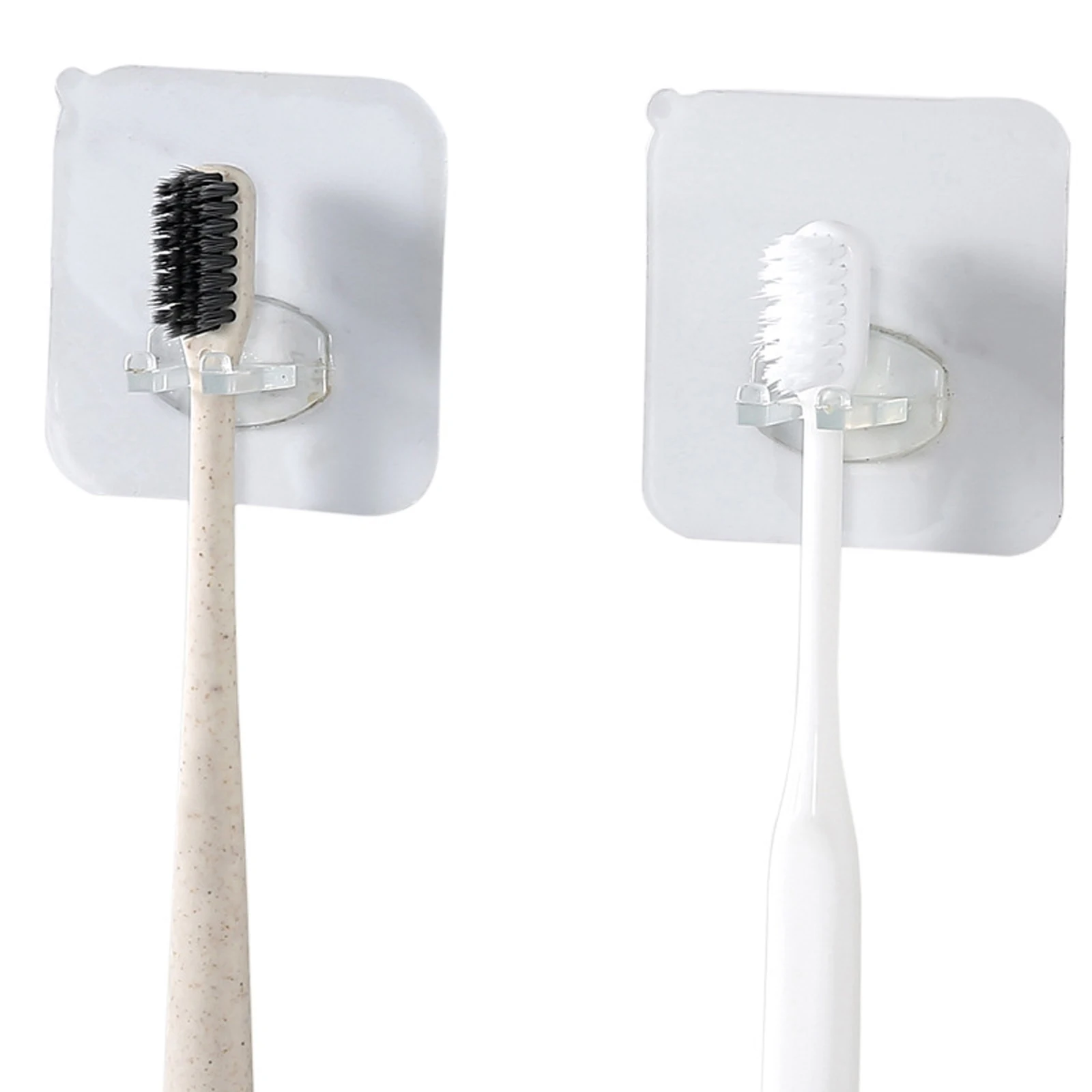 

Wall-suction Toothbrush Holder Toothbrush Hook Transparent Reusable Wall-mounted Towel Brush Hook Bathroom Accessories