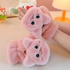 Женские зимние варежки из меха кролика, Плюшевые Теплые Мягкие плотные перчатки без пальцев для девочек, Новинка