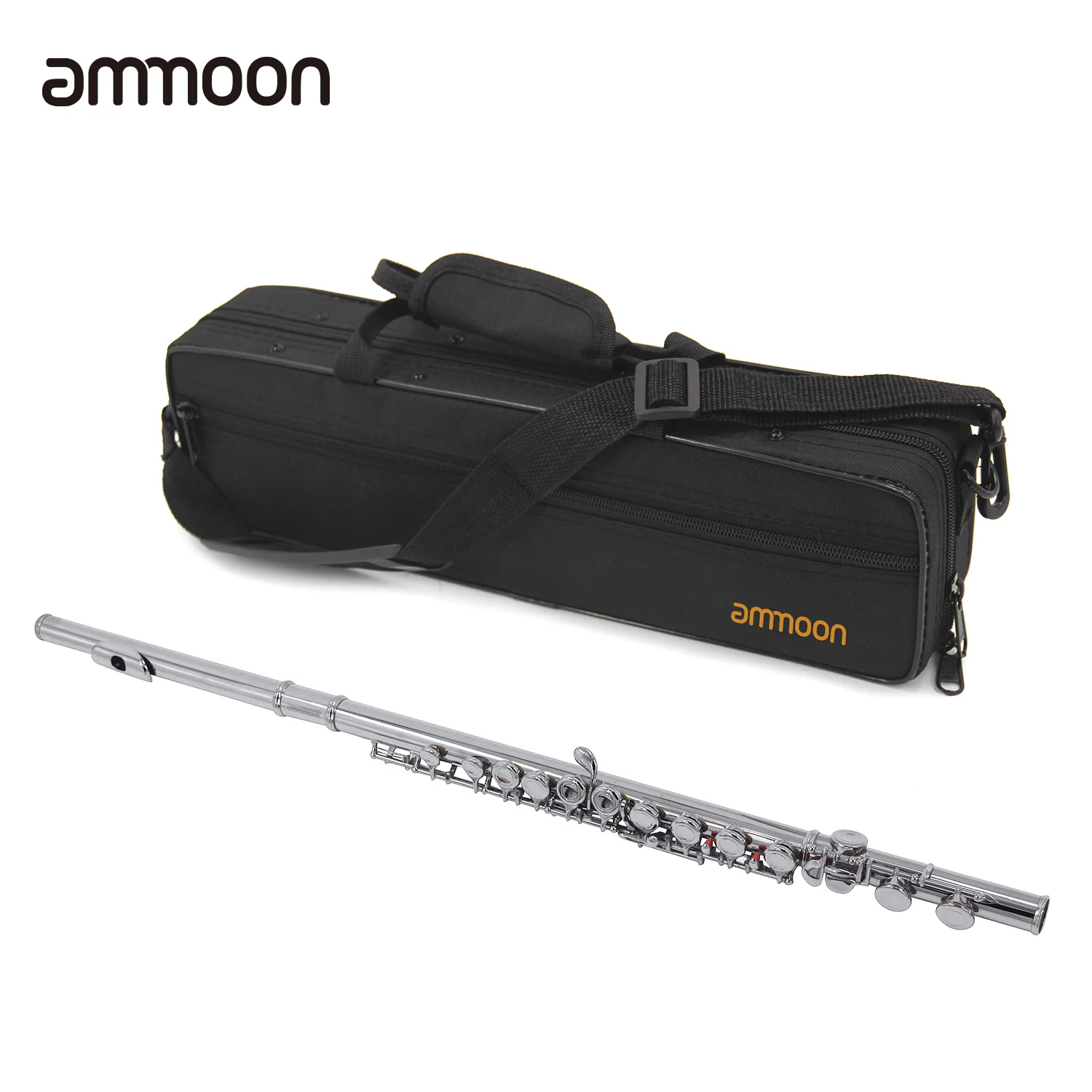 

ammoon Closed Hole C Flute 16 Keys Cupronickel Wind Instrument with Carry Case Cleaning Cloth Gloves Screwdriver Cleaning Rod