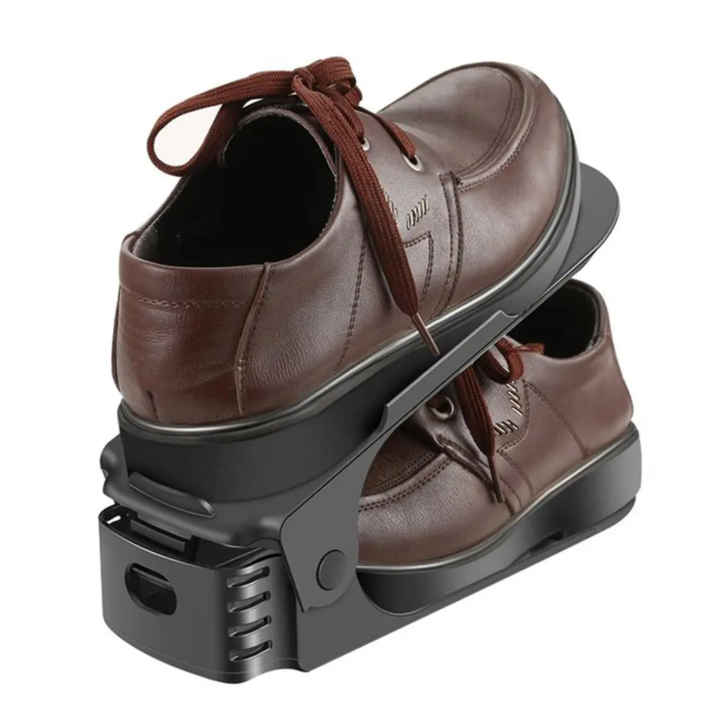 Регулируемая полка для обуви дома двухслойная обувь коллекция стеллаж черный Opp