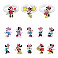 disney cute minnie dancing and playing piano style funny cartoon animation pattern acrylic ring creative design epoxy resin ring