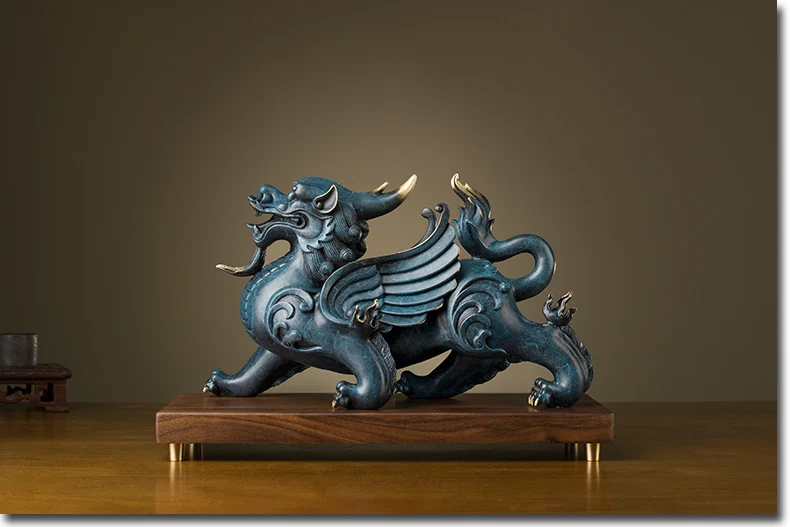 Verkaufen Bringen In Reichtum Schatz Büro Hause Geld Zeichnung Wirksam Talisman -TOP Retro GLÜCK Drachen PI XIU FENG SHUI Messing Statue