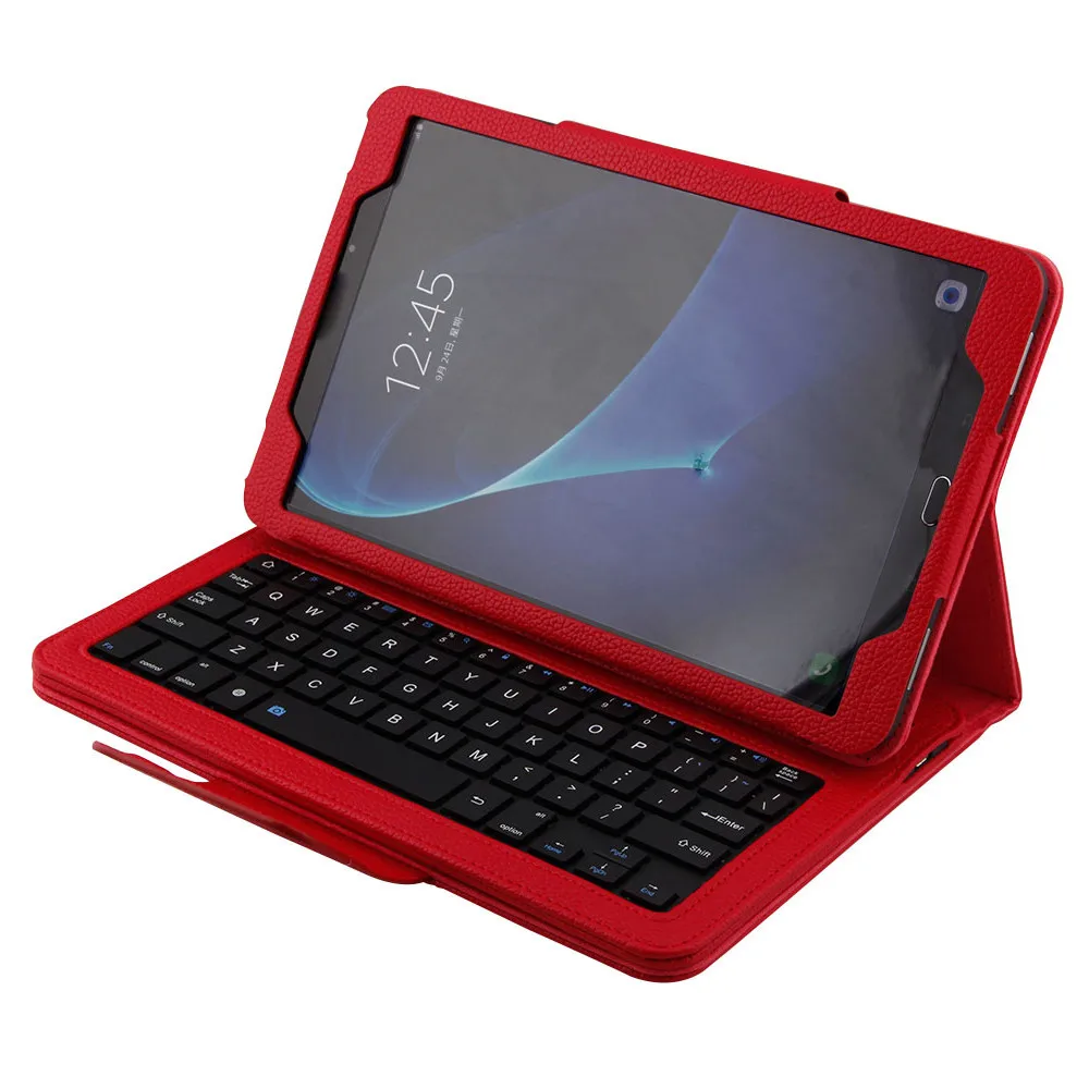 Bluetooth клавиатура чехол для Samsung Galaxy Tab A 10,1 T580 Funda+ пленка+ ручка клавиатура мини беспроводной