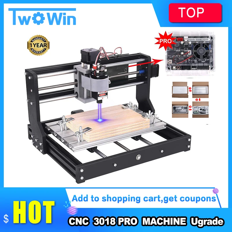 CNC 3018 Pro лазерный гравер древесины маршрутизатор машина GRBL ER11 DIY Мини гравировальный станок для дерева PCB ПВХ с автономным контроллером