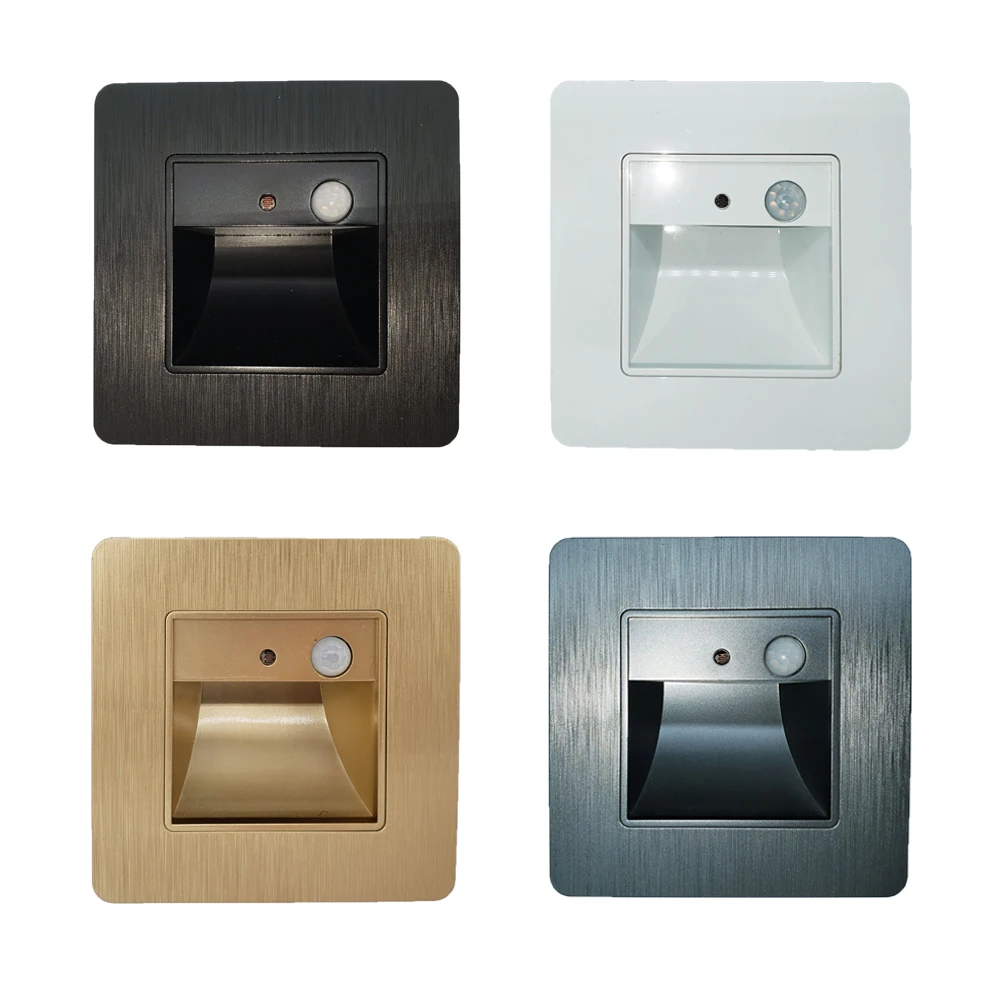 

Night Light Wall Lamp Motion Detector+Sensor Recessed for Staircase Corridor Bathroom Ladder Stair Step Kitchen Foyer 86 Type