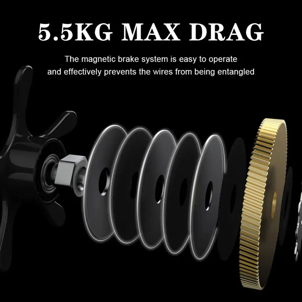 

Fishing BF2000 Baitcasting High Speed 7.2:1Gear 12+1BB Stainless Steel Handle Line Spool Fishing Accessories