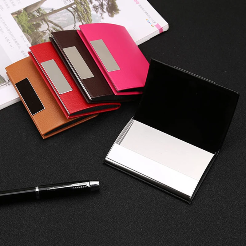 

YAMBUTO визитница из нержавеющей стали, Подарочный металлический держатель, чехол с рисунком личи, горизонтальная раскладная папка с именной к...