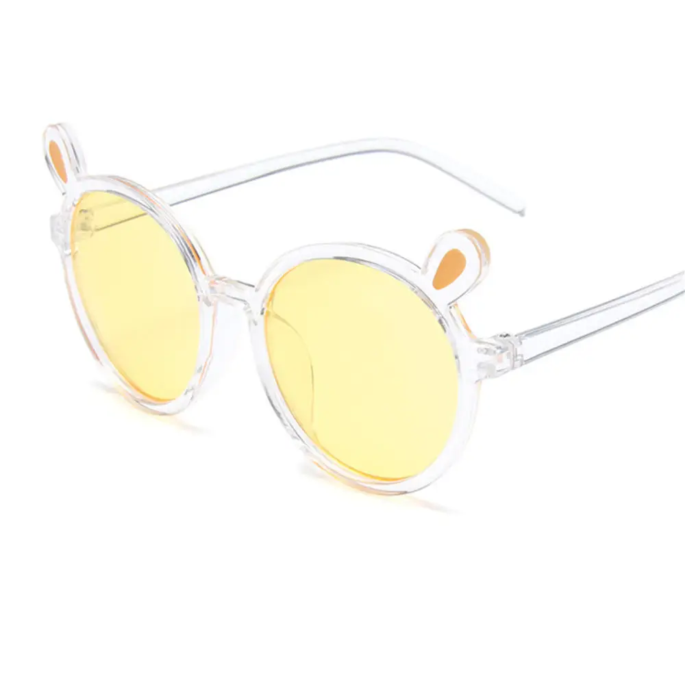 

Children's Sunglasses Cute Bear Ear Round Glasses Transparent Cartoon Kids Glasses UV Protection Children's Sunglasses