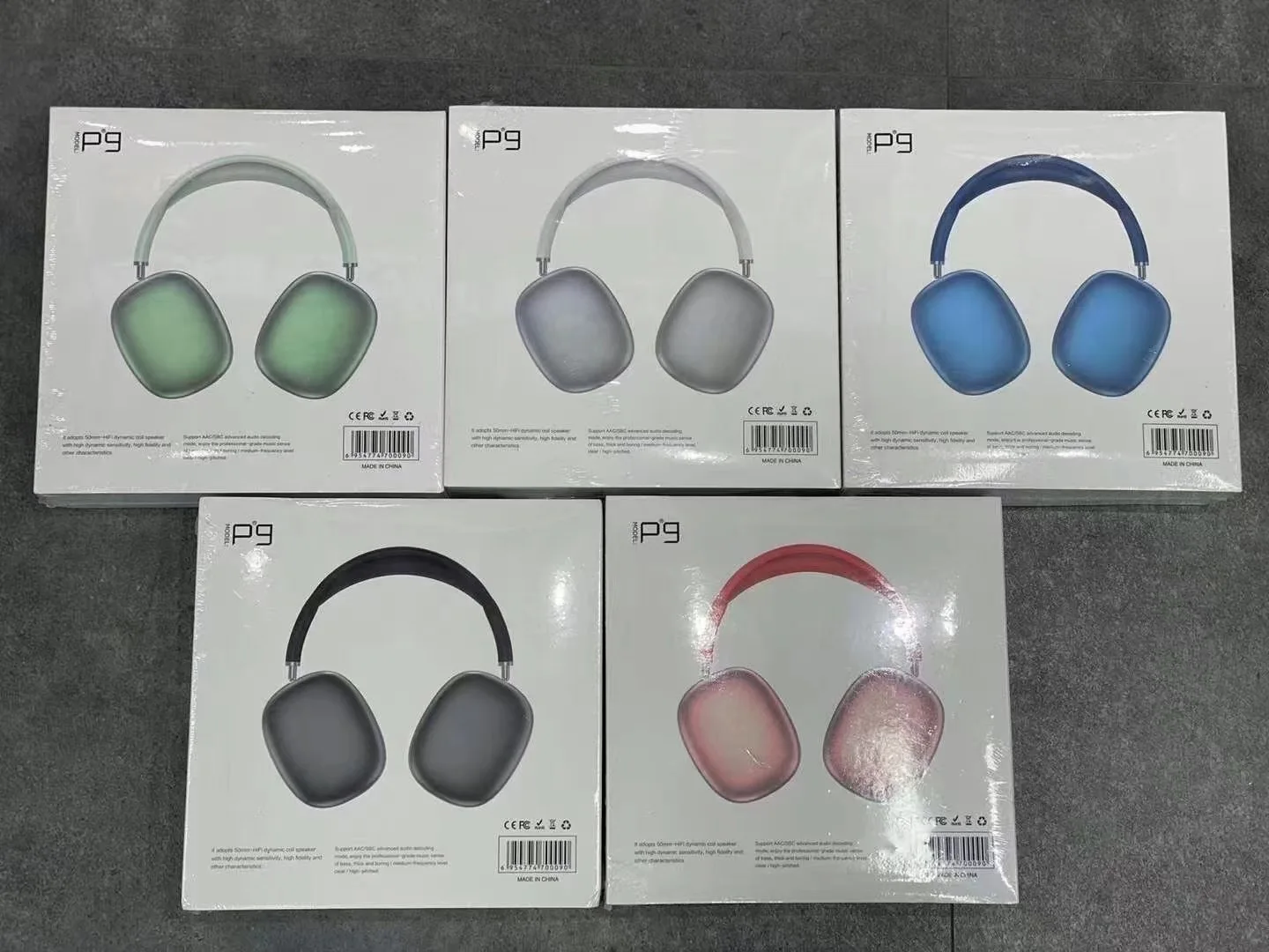 

2021 New P9 Wireless Bluetooth Headset Sports Headphones Stereo HIFI Head-mounted Game Headset With Mic For iPhone iPad Android