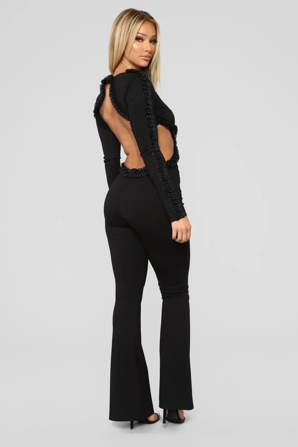 

Rompers Womens Jumpsuit Plus Size Sexy Jump Suit Long Sleeve Overalls Elegant Backless Combinaison Trendy Casual Pant Black Ropa