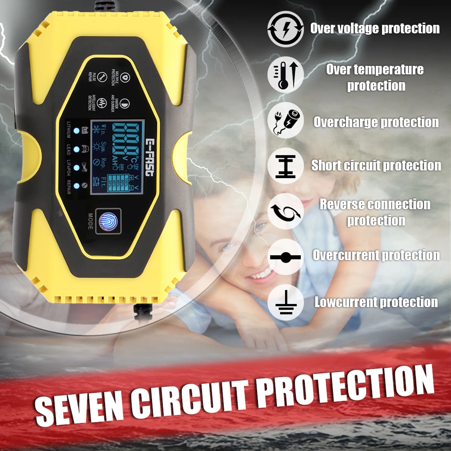 12V6A 24V3A автоматическое импульсное Ремонтное зарядное устройство для литиевых