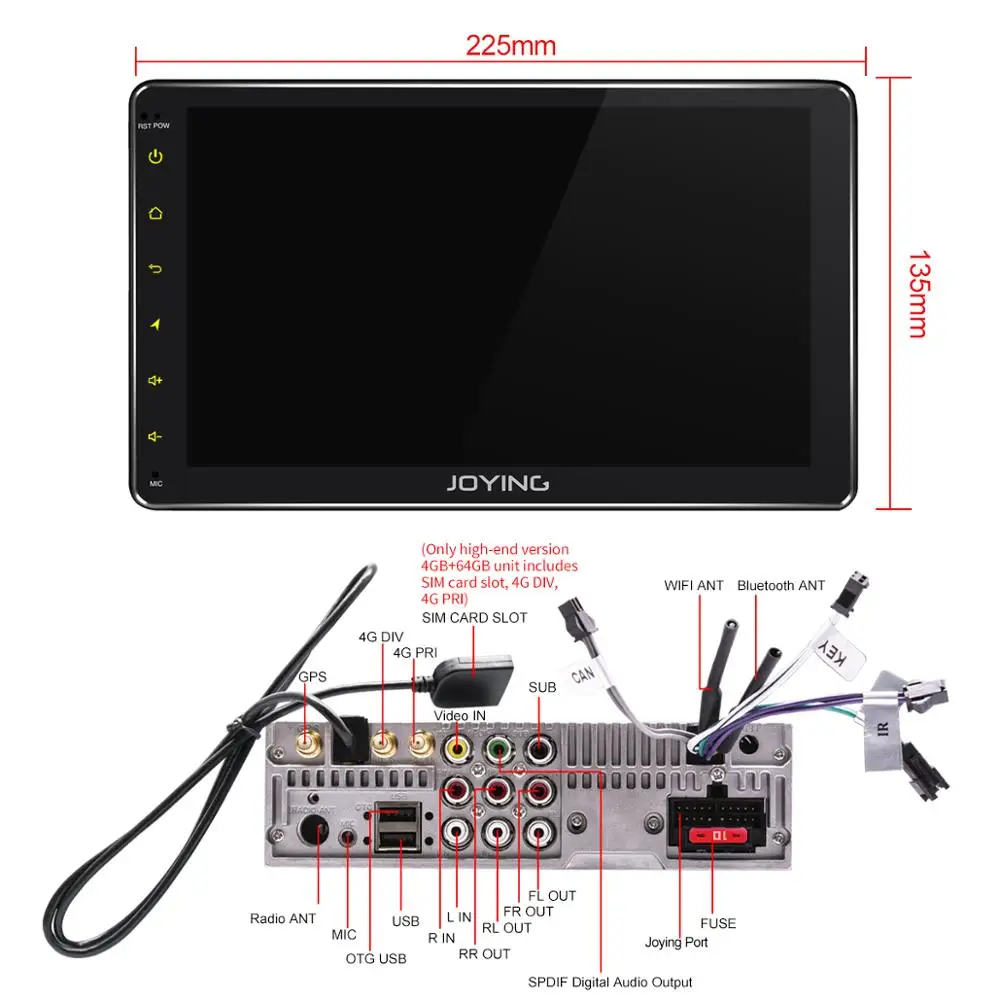 Радуясь 9 &quotМультимедиа видео без DVD плеер Android Радио Стерео GPS навигация Bluetooth WiFi