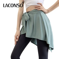 laconso womens yoga tennis golf skirts short skorts for female running gym spandex black red white green sml size dual use
