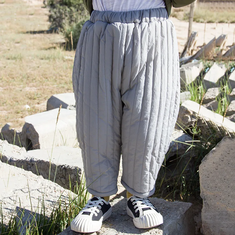 Модные джинсы для мальчиков 3 вида цветов стеганые теплые сапоги с вертикальными