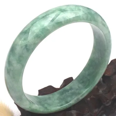 

Zheru Jewelry Natural Burmese Jade 54-64mm Light Green Bangle Elegant Princess Jewelry Best Gift
