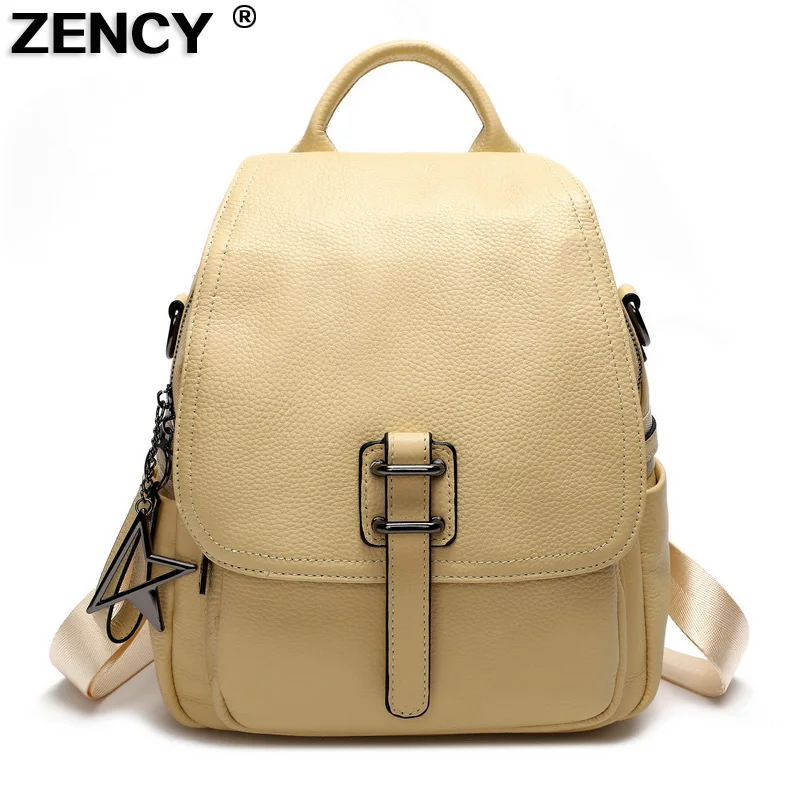 

2022 NEW Excellent HOT 100% Genuine Cow Leather Women's Backpacks Lady Top Layer Cowhide Large Capacity School Book Backpack Bag