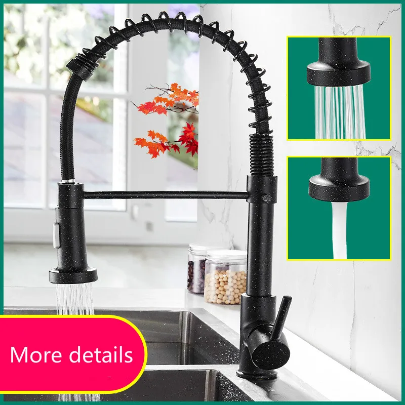 

Matte Black Kitchen Faucet Deck Mounted Mixer Tap 360 Degree Rotation Stream Sprayer Nozzle Kitchen Sink Hot Cold Taps
