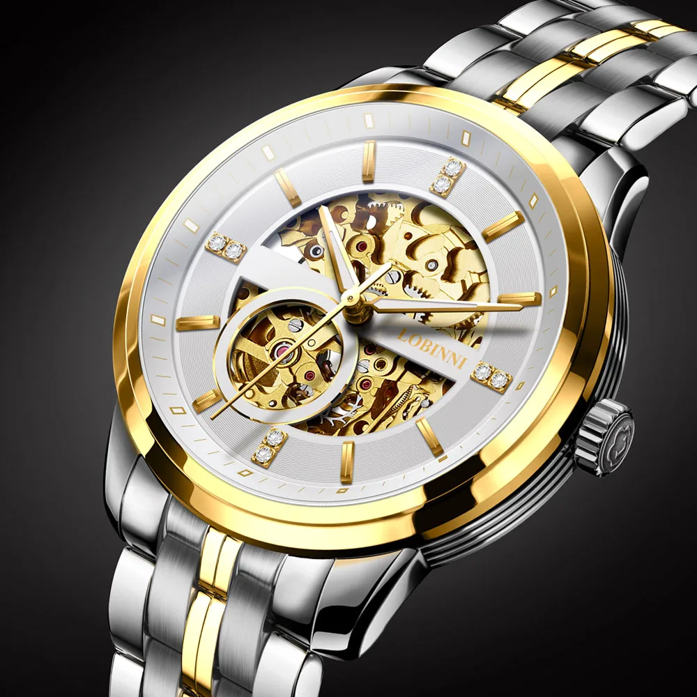 LOBINNI роскошные Брендовые Часы для мужчин Япония движения t Авто механический
