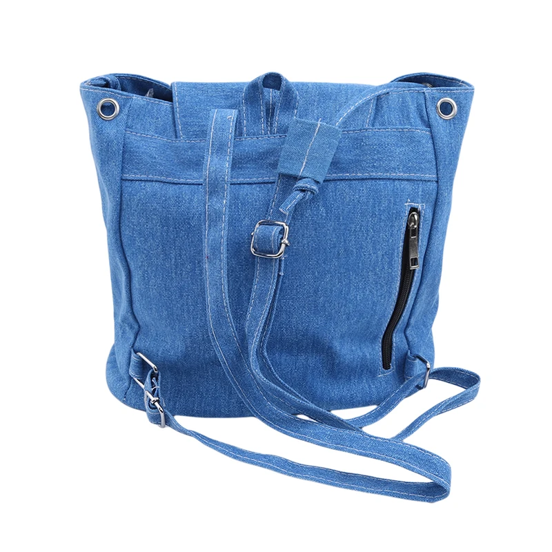 Новый Джинсовый холщовый женский рюкзак с кулиской школьные сумки для девочек