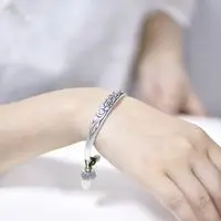 

S925 Sterling Silver Bracelet Women's Fashion Vintage Silver Jewelry National Style Old Silver Hand Jewelry Solid Open Embossed
