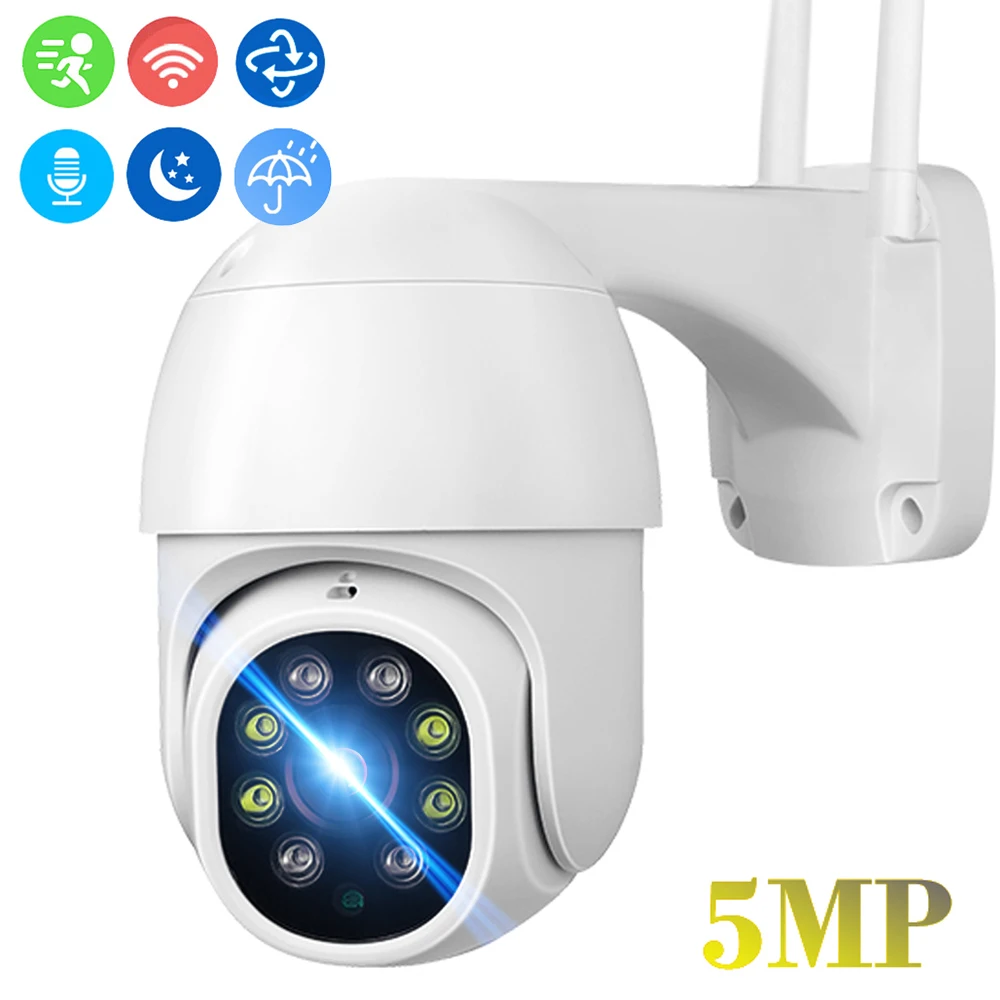5MP Outdoor WiFi Camera Security Surveillance IP Camera Smart Home CCTV 360 PTZ 1080P 4X Zoom Outside Video Monitor Securite Cam