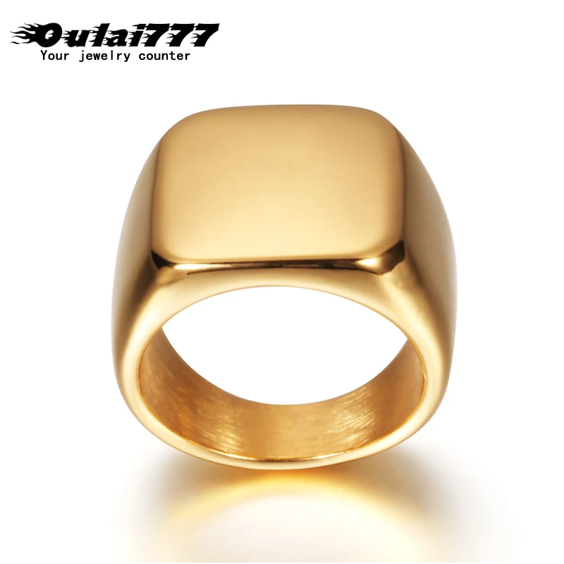 Мужское кольцо в стиле рыцаря из нержавеющей стали с квадратным оттенком