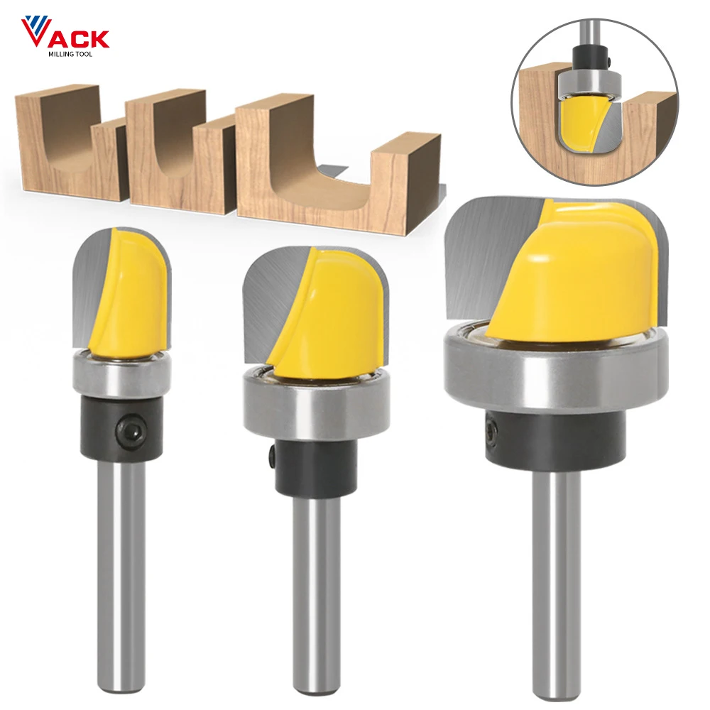 

VACK 3PC 6mm 1/4 Shank Bowl & Tray Template Router Bit Wood Cutter Milling Cutting Tool Woodworking Corner Rounding End Mills