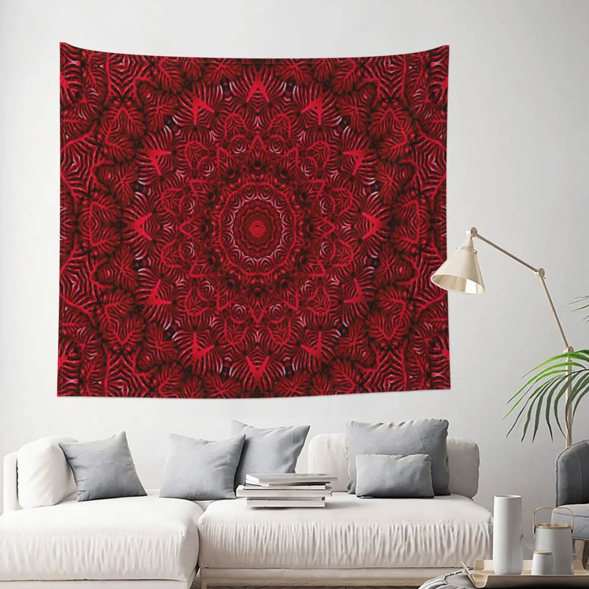 

Red Passion Mandala Tapestry Flower Boho Sacred Decoration Wall Room Home Decor Hanging Living room Kawaii Pattern Pattern