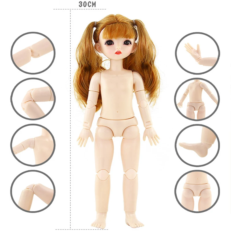 Кукла шарнирная Обнаженная 30 см 23 подвижные шарнирные куклы| |
