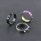 Кольцо для самообороны для женщин, кольца в стиле панк из нержавеющей стали с заклепками, мужское ювелирное изделие с защитой от волка, 3 цвета