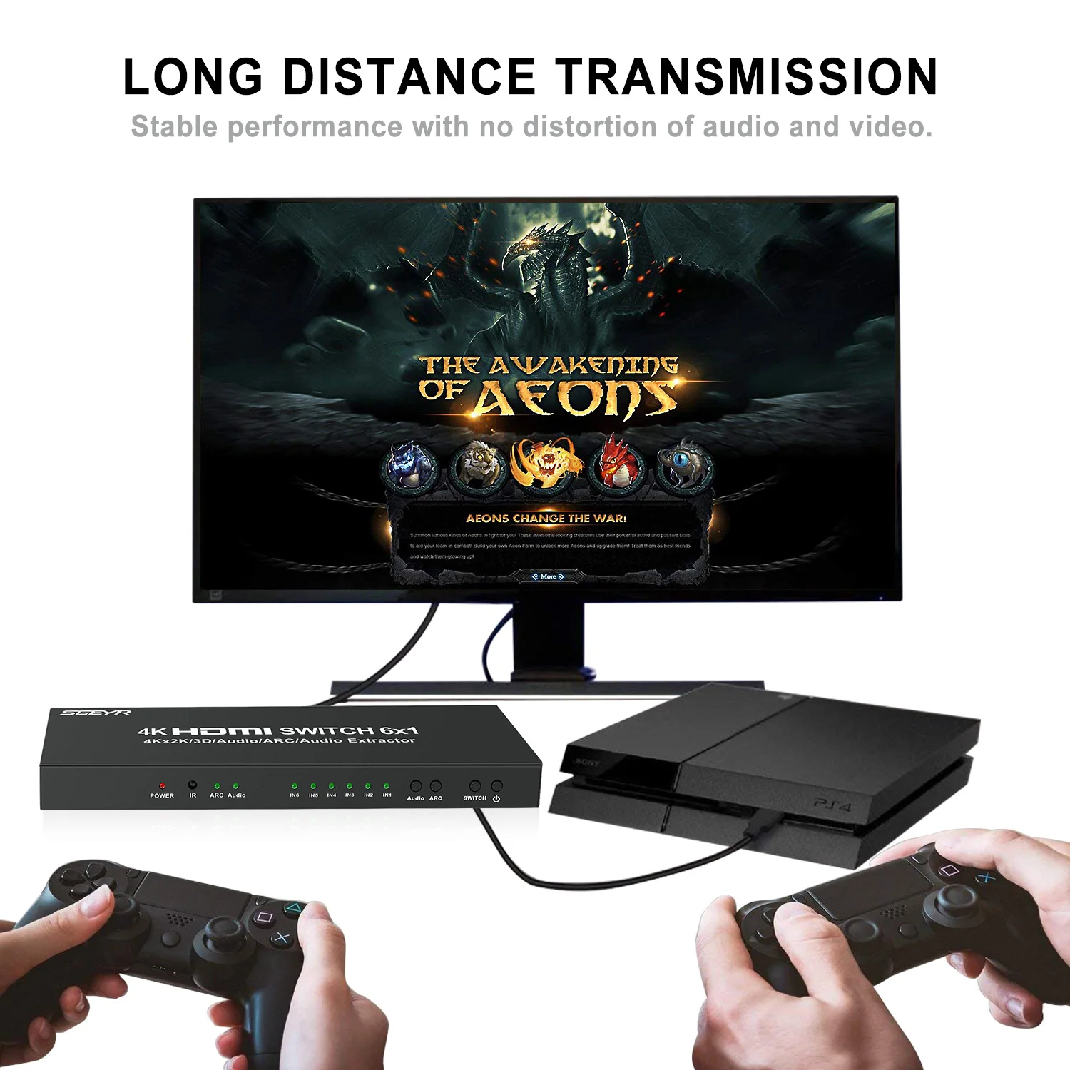 6x1 HDMI переключатель 4K 6 портов коммутатор в 1 выход с аудио экстрактор IR Remote SPDIF 3 5