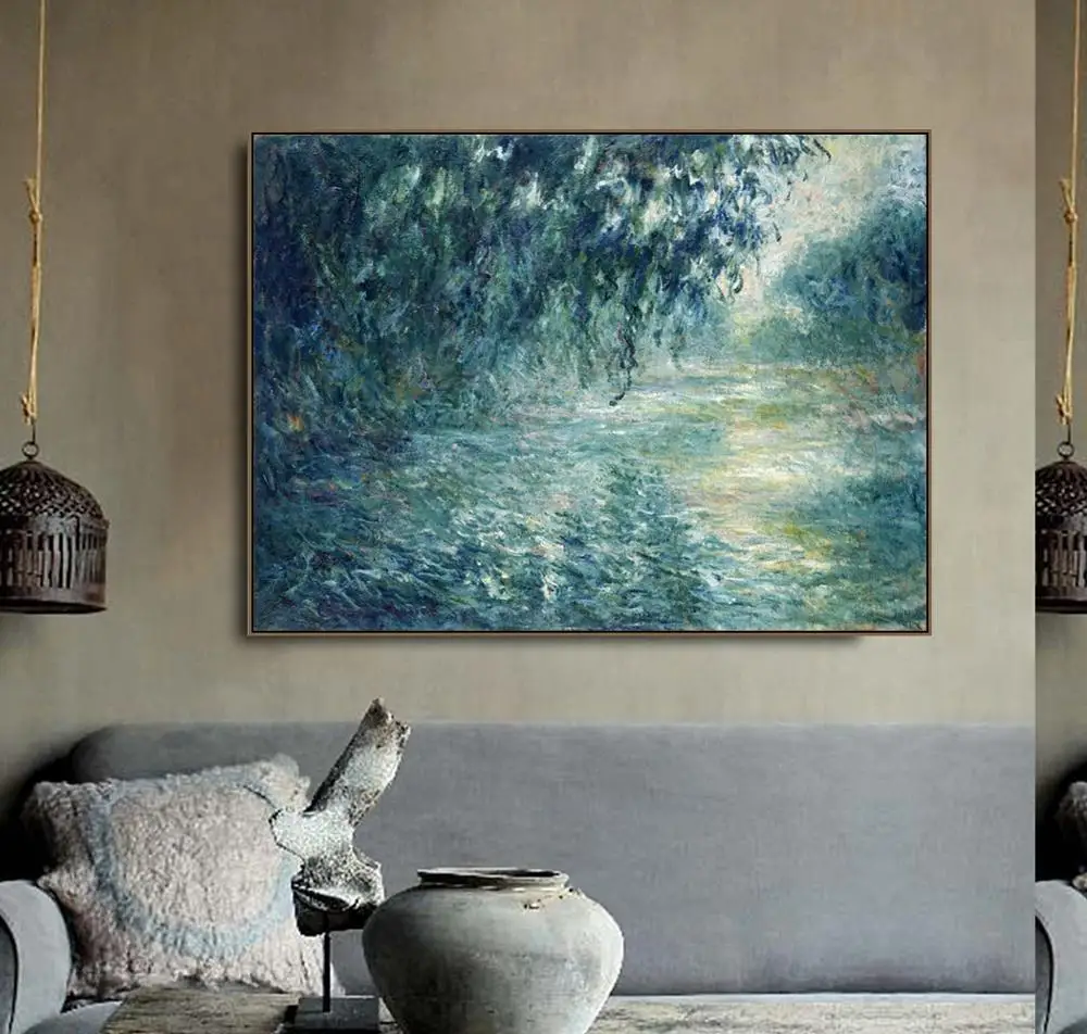 Плакаты и печать водяных лилий 1916-1919 от Monet Картина на холсте каллиграфия