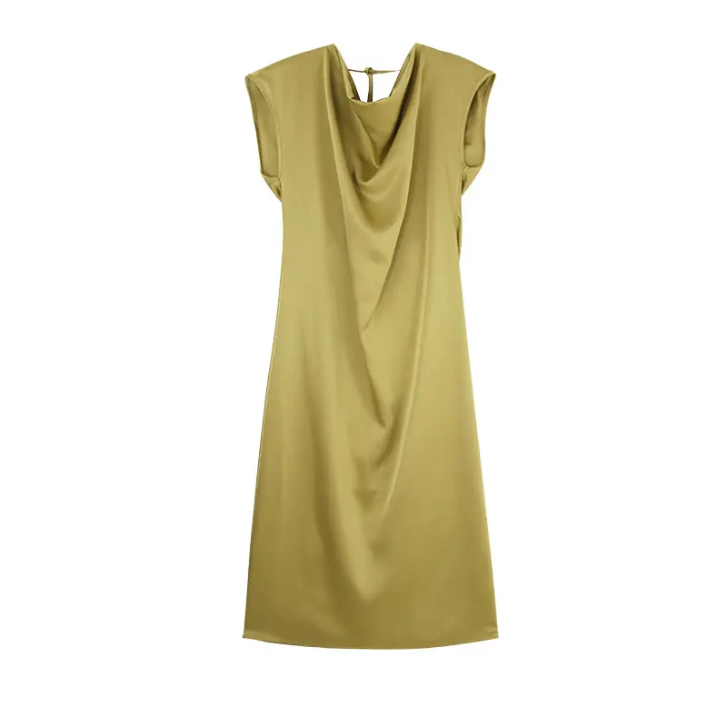 

XITAO Backless Dress Fashion Ruffle Sleeveless Solid Color Drawstring Sexy 2021 Summer Goddess Fan Casual Dress CLL1868