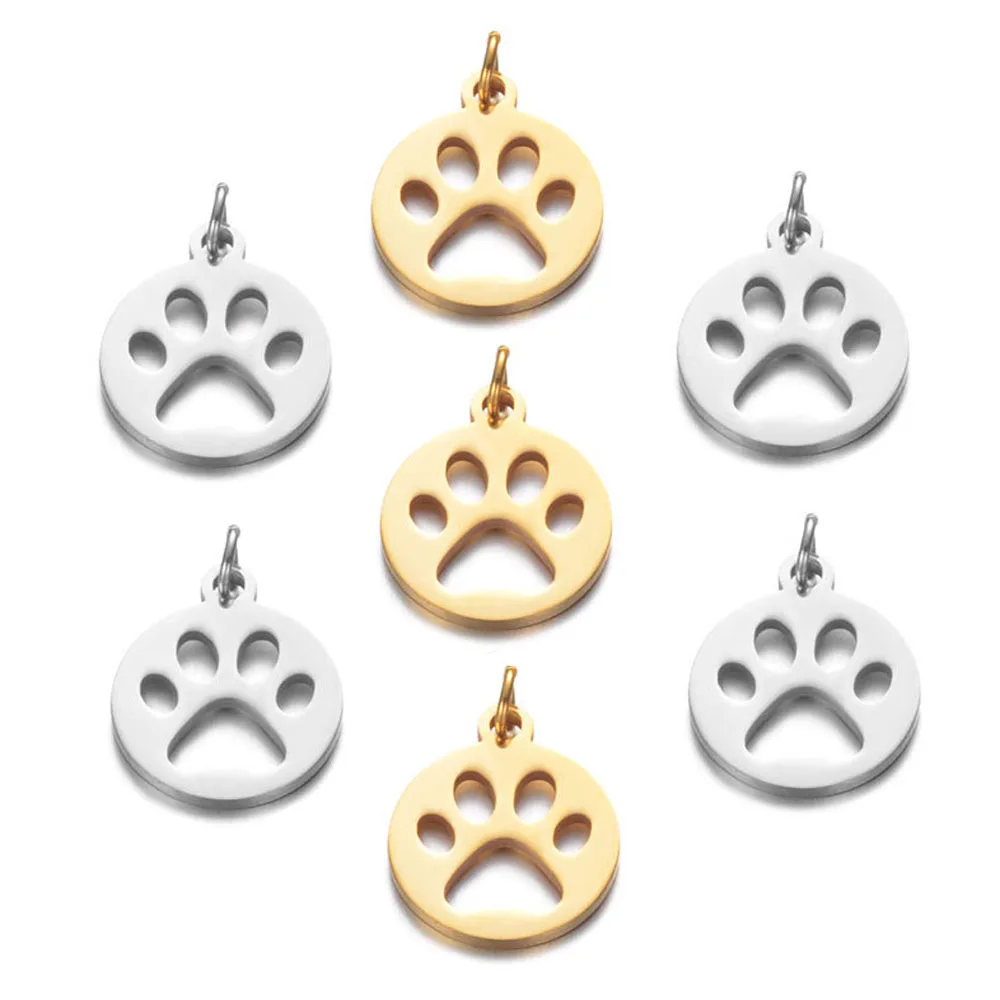 5 шт./лот нержавеющая сталь полые следы животных Шарм Разъемы для бижутерии
