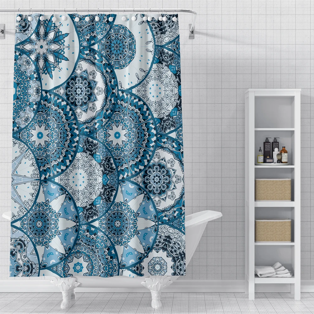 bohemian shower curtain mandala pattern printed decor bathroom curtains fabric waterproof polyester bath curtains with hooks free global shipping
