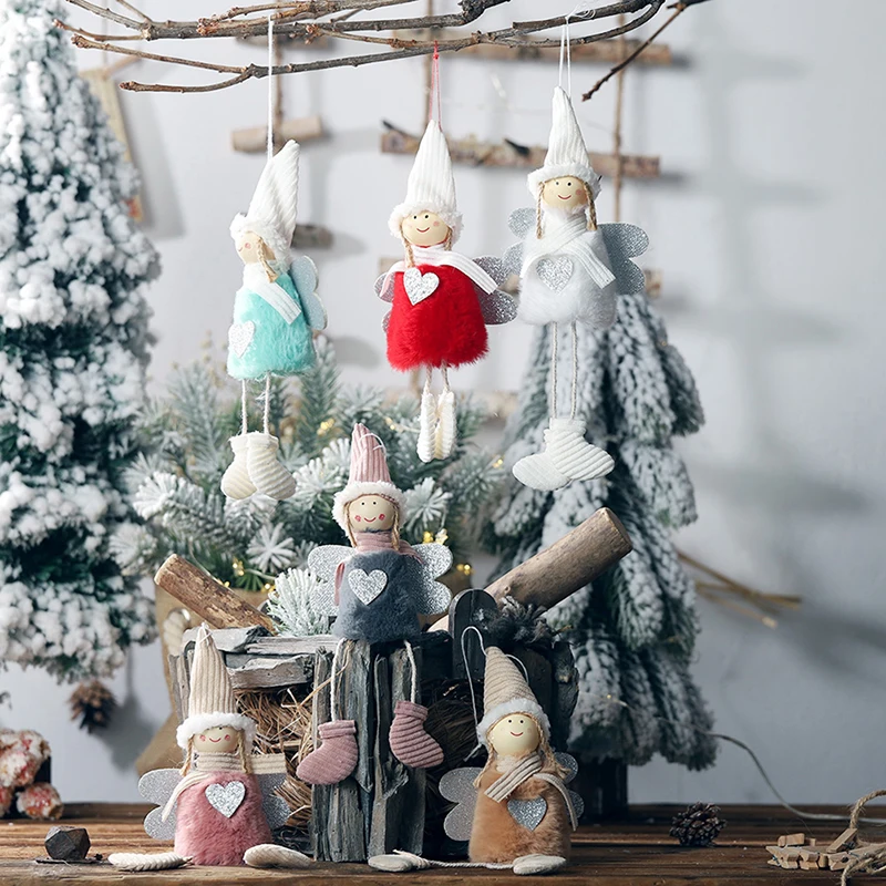 

Cute Angel Girl Plush Doll Christmas Pendant Christmas Tree Hanging Ornaments Window Display Xmas Party Decoration Xmas Gift Toy