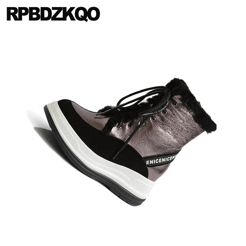 Женские ботильоны большого размера на плоской подошве плюшевые повседневные