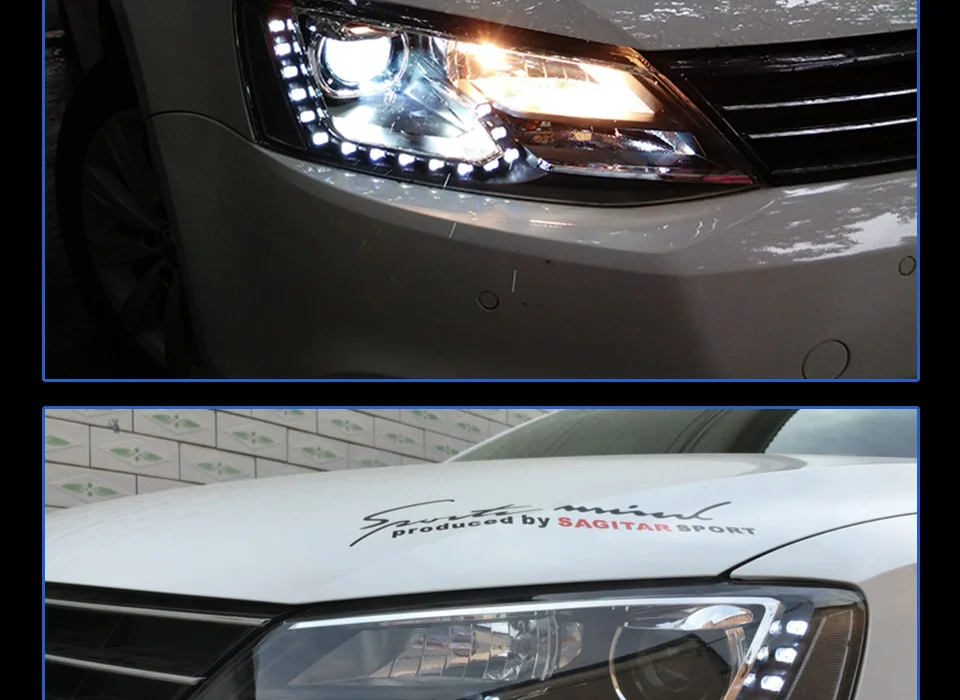 Головной фонарь для автомобиля VW 2011- Jetta Gli MK6 фары Противотуманные фары Дневные ходовые огни DRL H7 светодиодный Биксеноновая лампа автомобильный аксессуар